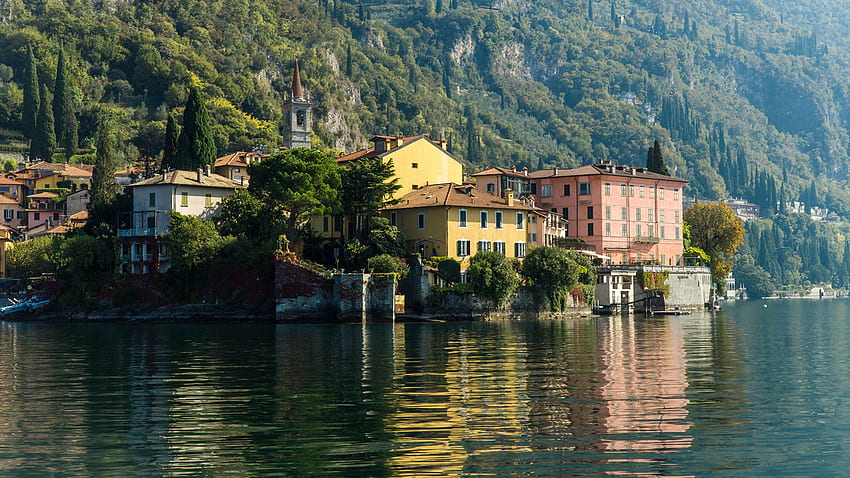 Italia Varenna Lago Como Ciudades Casas fondo de pantalla