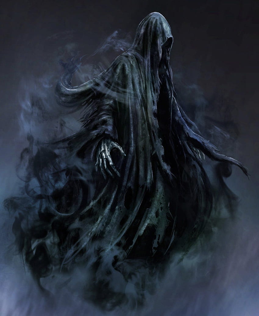 Von Black Jade „Dementor“ inspirierte Figur im Jahr 2021. Dunkle Kreaturen, dunkle Fantasy-Kunst, Sensenmann-Kunst, Harry-Potter-Dementor HD-Handy-Hintergrundbild