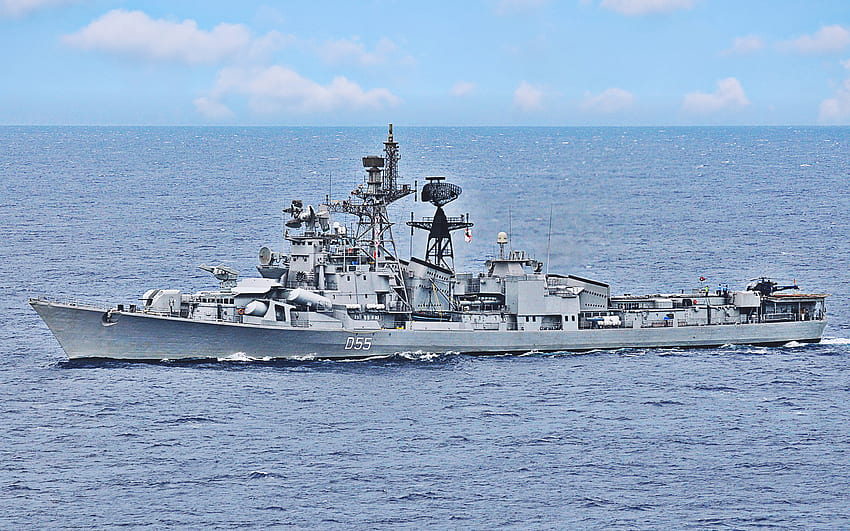 INS Ranvijay, D55, Angkatan Laut India, fregat multi peran siluman, kelas Rajput, fregat India, kapal perang India, INS Ranvijay D55 Wallpaper HD