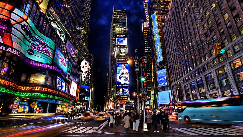 New York City At Night Lights Widescreen Fond d'écran HD