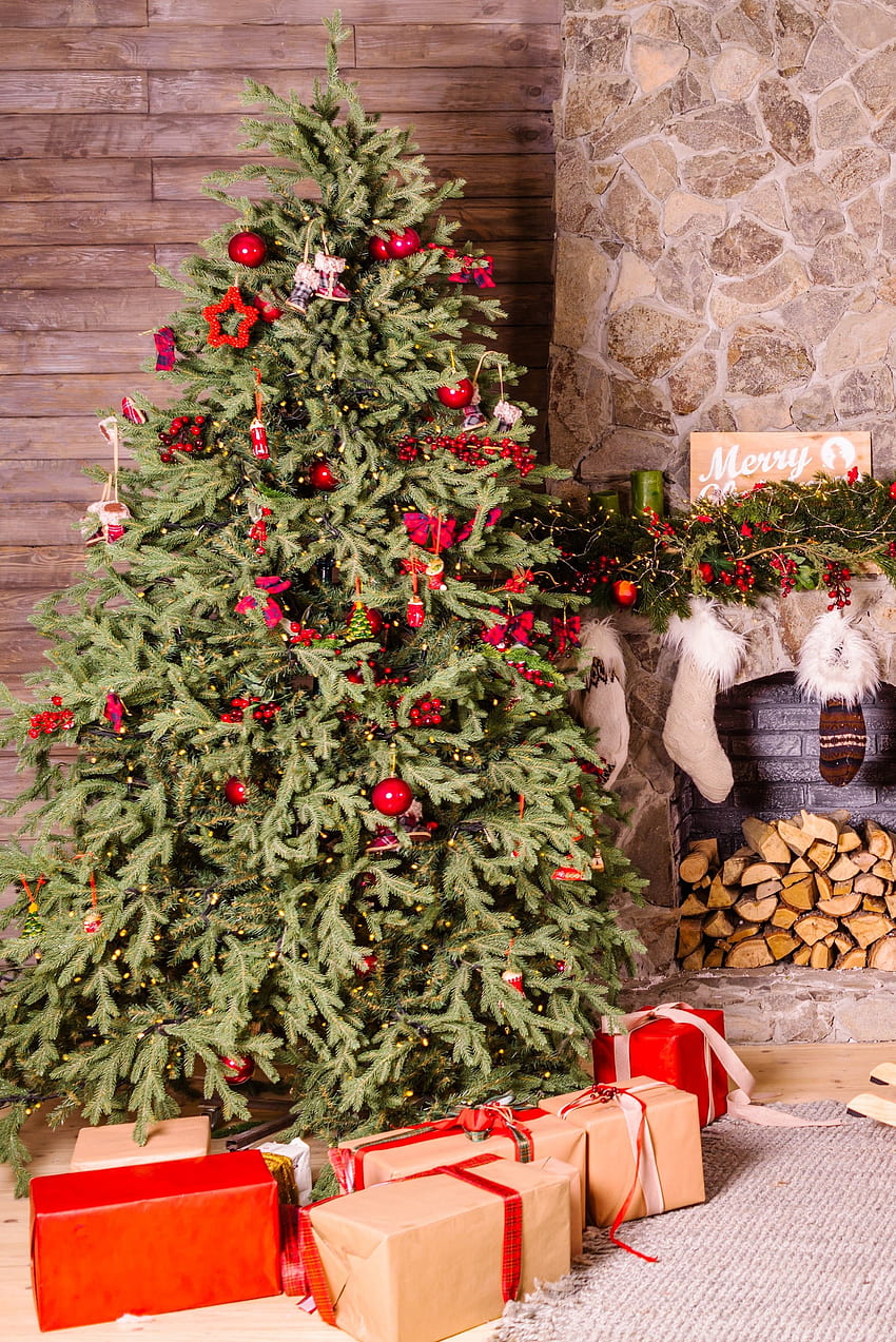 Natal Terbaik Untuk Layar Rumah Anda Estetis, Pohon Natal Sederhana wallpaper ponsel HD