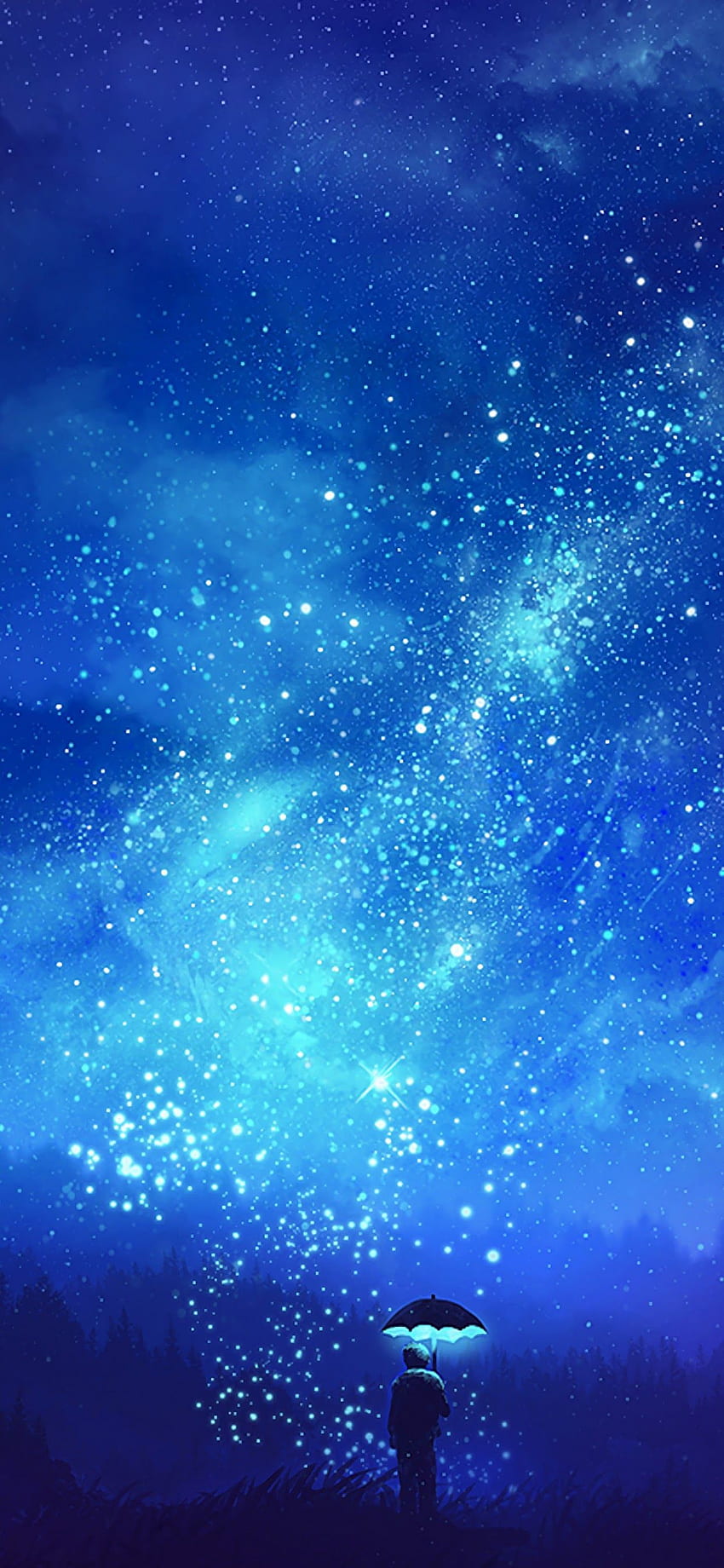 Veja o fundo do céu noturno de anime. Céu noturno, plano de fundo, Céus noturnos, Anime Starry Sky Papel de parede de celular HD