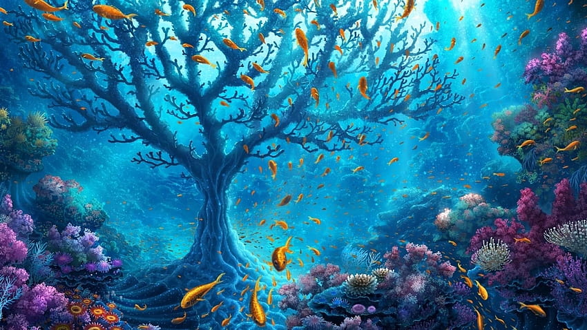 Ocean Sea Life - Underwater Tree - - HD wallpaper