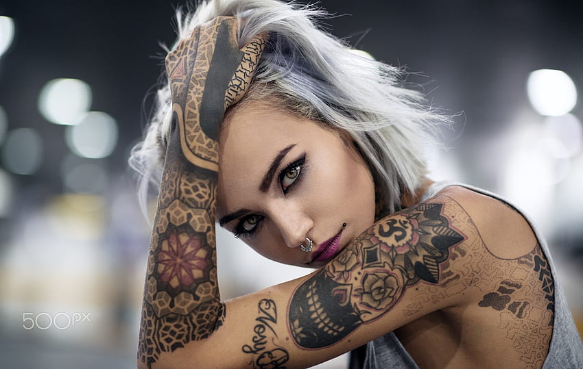 Unknown Model, babe, lady, suicide girls, model, tattoos, woman HD wallpaper