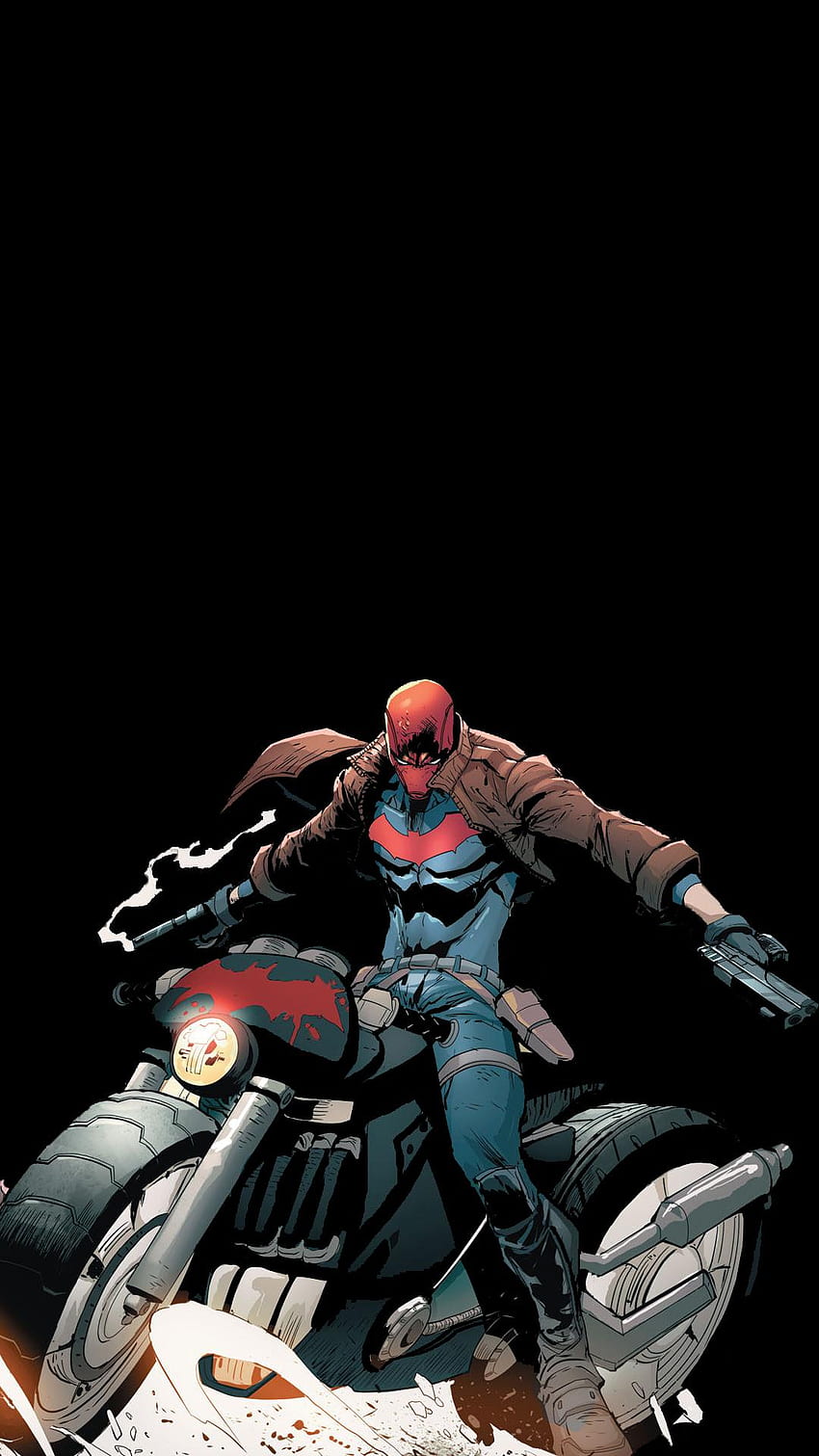 Couldn't find a Red Hood with black background, so I made one using a panel from RHATO Rebirth (1080 x 1920) : DCcomics HD phone wallpaper