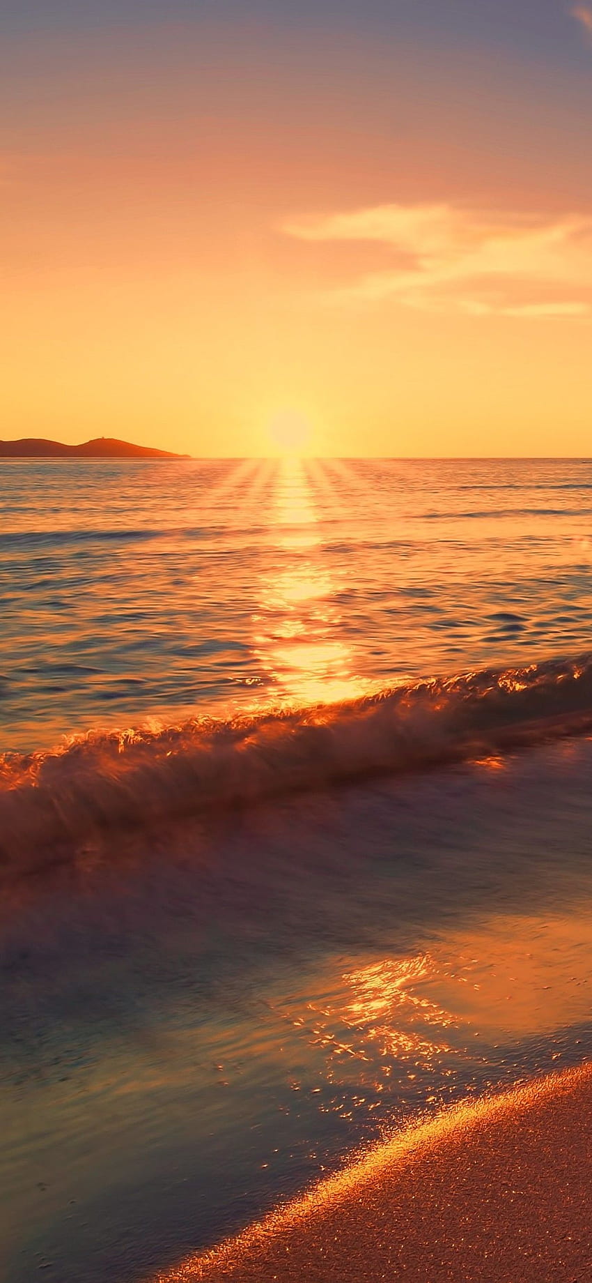 Sea Sunset Beach Sunlight Long Exposure iPhone HD phone wallpaper