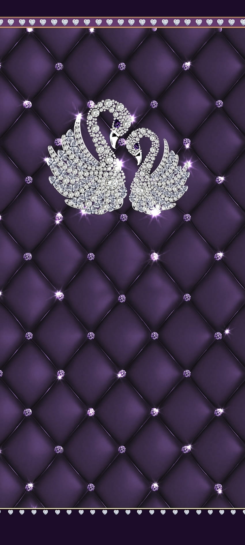 Purple Swan, diamond, premium, material property, light, luxury, leather HD phone wallpaper
