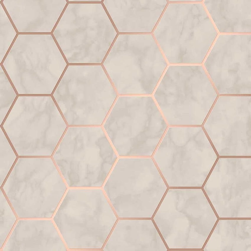 Hexagon Geometric Marble Kitchen Off White Rose Gold Metallic Vinyl, Emerald Marble HD phone wallpaper
