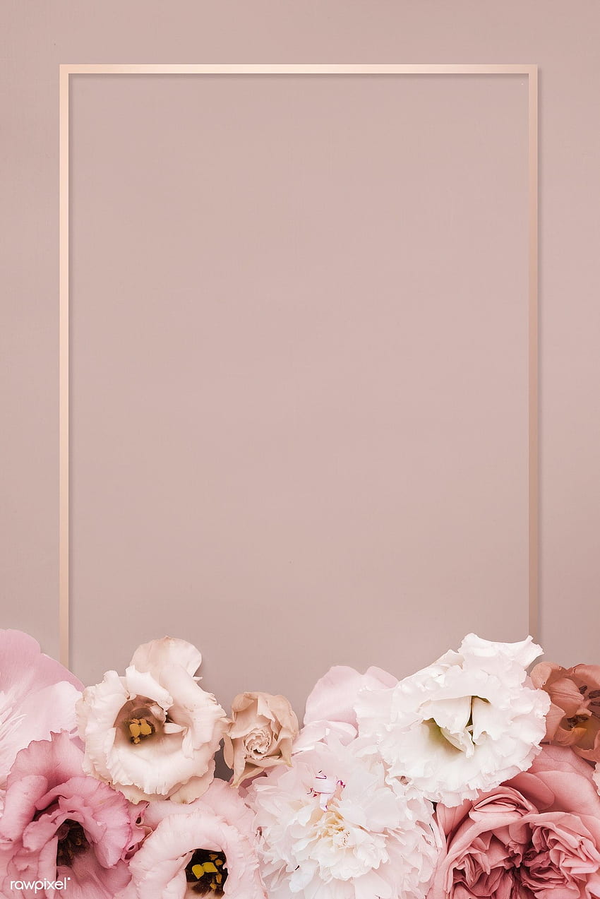 premium psd of Beautiful pink floral rectangle frame 1212847. Gold background, Flower background , Rose gold, Gold and Pink Flowers HD phone wallpaper