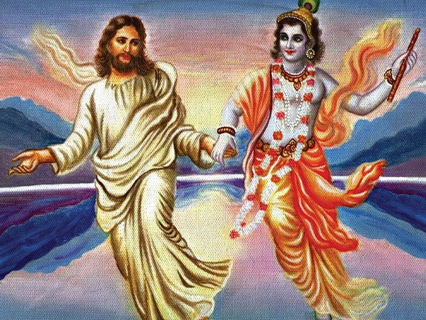 インドのイエス。 神と、イサ・マシー 高画質の壁紙