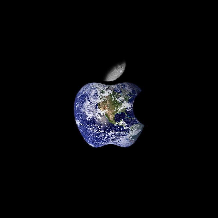 コンピューター - Apple Earth And Moon ロゴ - iPad iPhone , Earth and Moon iPhone HD電話の壁紙
