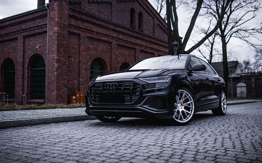 2022, Audi SQ8, , front view, exterior, black SQ8, Q8 tuning, black SUV, German cars, Audi HD wallpaper
