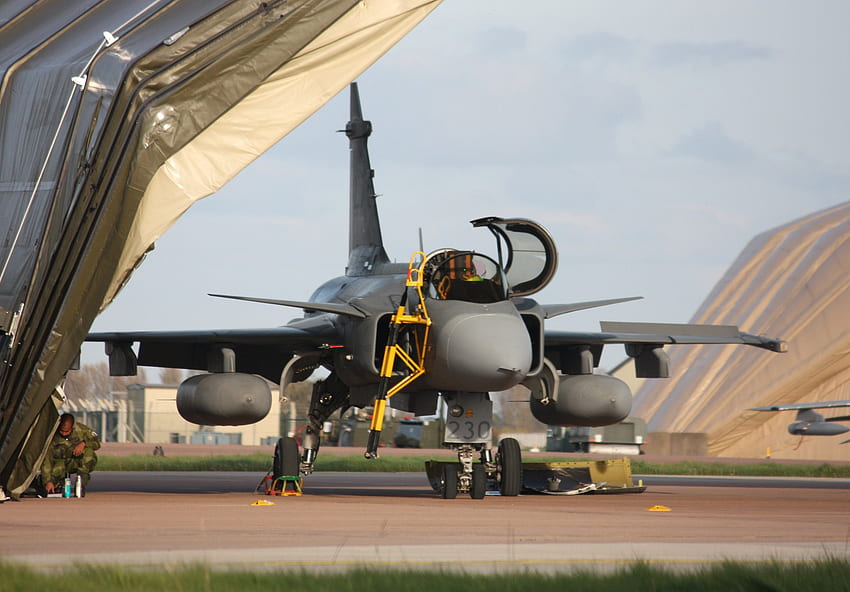 aria, aereo, caccia, forza, jet, militare, svedese, Saab, Jas 39, Gripen / e mobile Sfondo HD