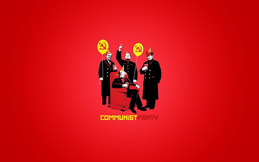 party, communism, stalin, balloons, karl marx, Communist HD wallpaper
