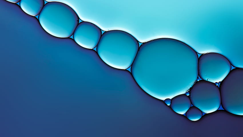 Blue Liquid Crystal Bubbles HD wallpaper