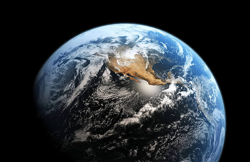 Earth In Space Mural, Planet Earth 3D HD wallpaper