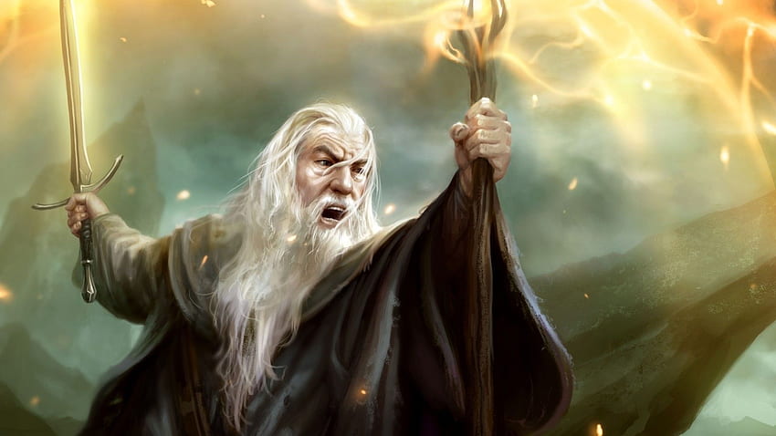 Full lord of the rings art gandalf battle staff sword wizard, Background . Gandalf, The hobbit, Lord of the rings HD wallpaper