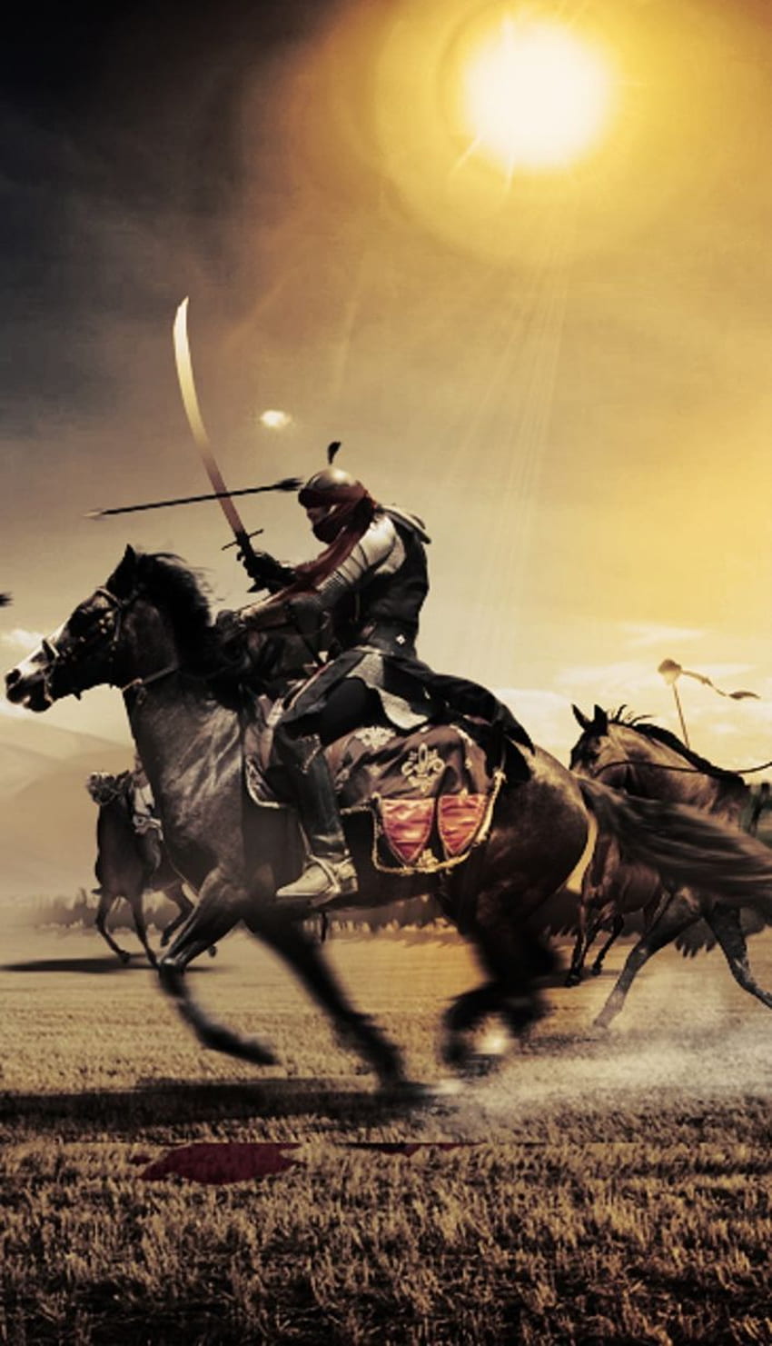 アラビアの戦士。 戦士 , イスラム絵画, アラブ文化, アラビア文化 HD電話の壁紙