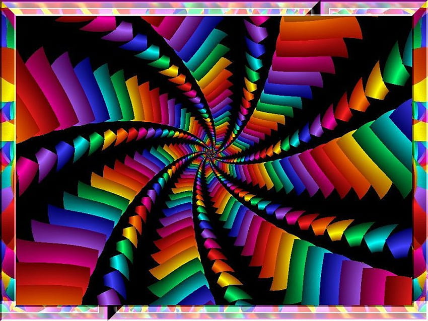 Spiral Stalk, colors, fractal, spiral, layers HD wallpaper