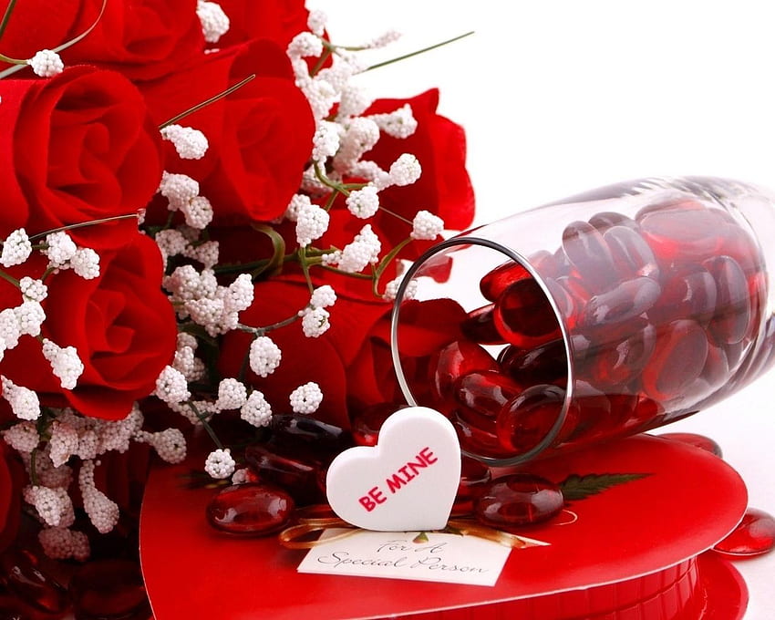 Be Mine, 장미, 흰색, 장미, 그래픽, 사랑, 빨강, 로맨틱 HD 월페이퍼