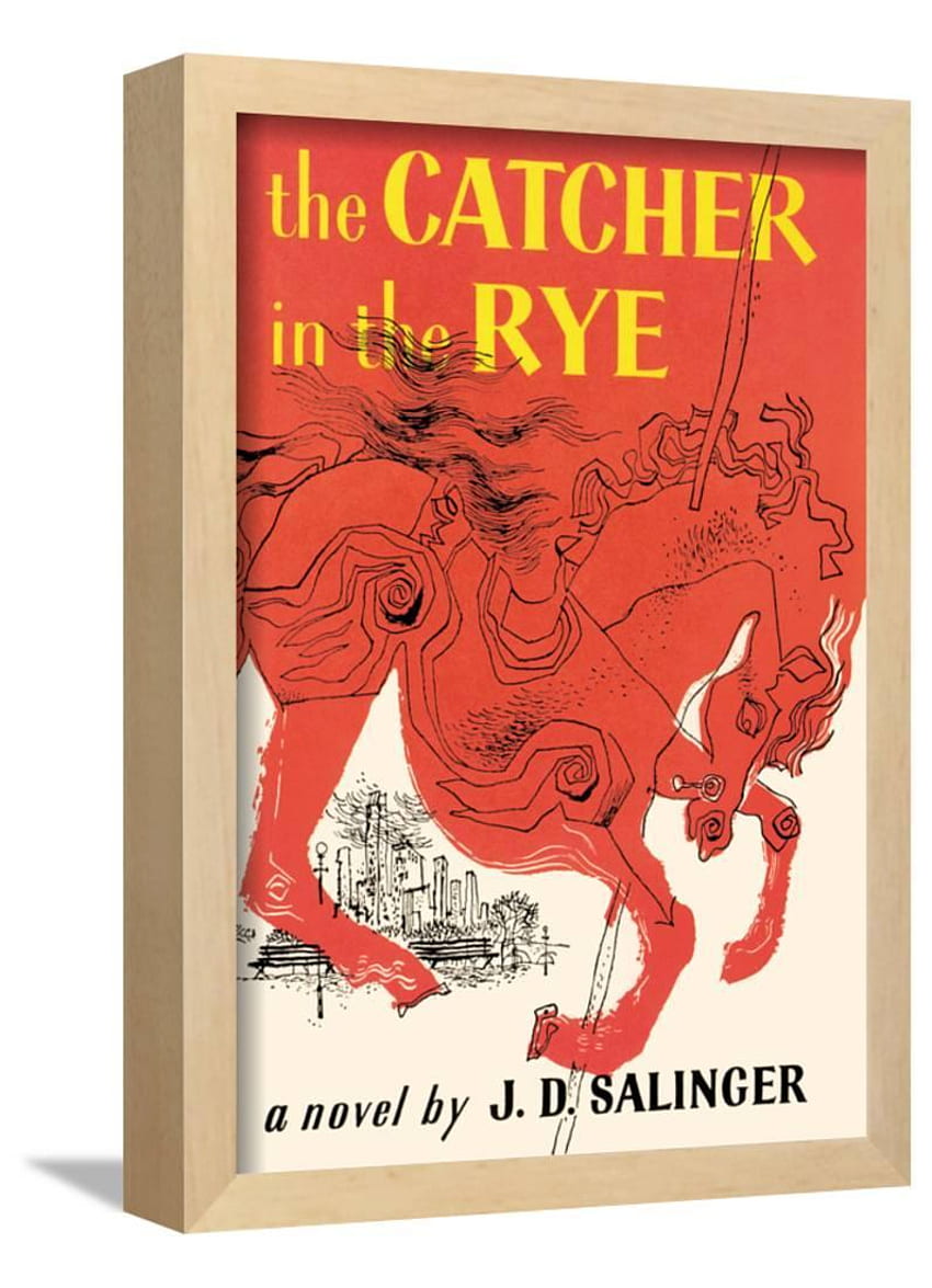 Capa do livro O apanhador no campo de centeio, de J. D. Salinger, primeira edição, arte emoldurada com impressão de arte na parede Papel de parede de celular HD