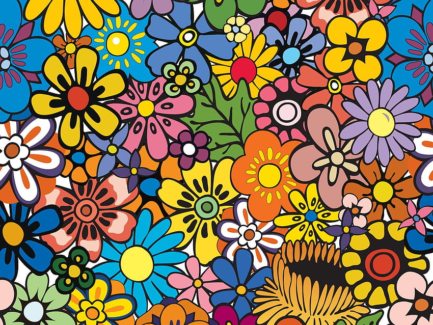Groovy retro boho flower seamless pattern vintage 70s digital paper Hand  drawn flower background for fabric textile stationery wallpaper 9277515  Vector Art at Vecteezy