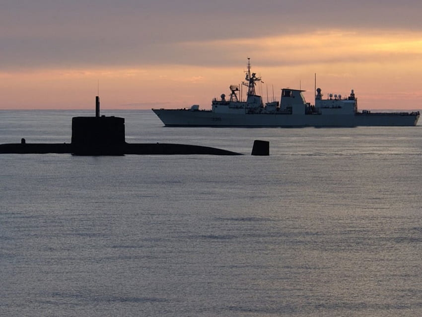 Sharing the Same Aim, mar, militar, windsor, montreal, navio, barcos, mira, submarino papel de parede HD