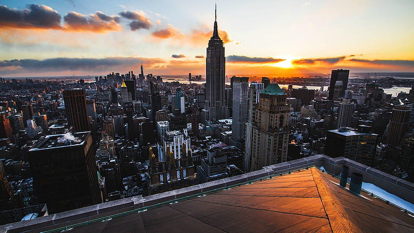 Widok z dachu w Nowym Jorku - & tło Tapeta HD