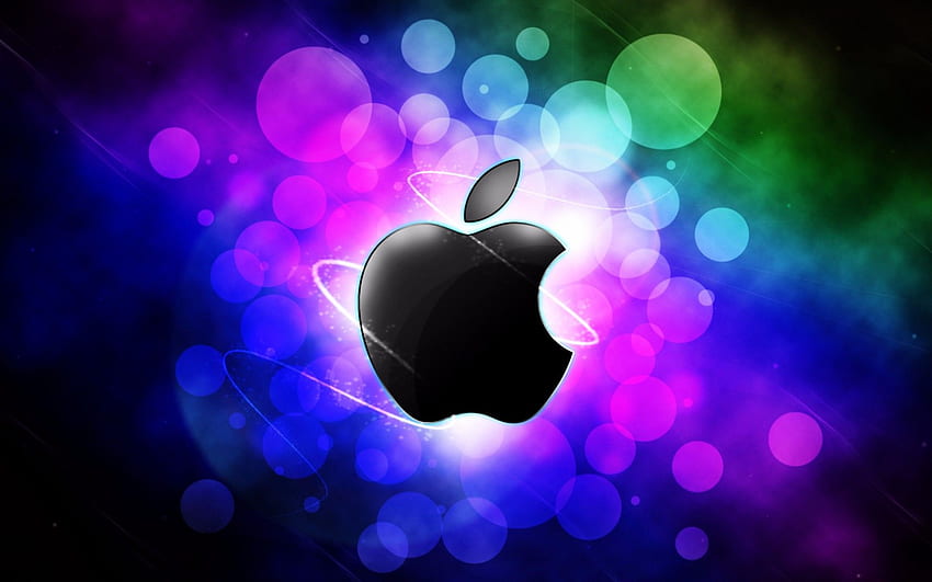 色付きの Apple ロゴ、クールな MacBook 高画質の壁紙