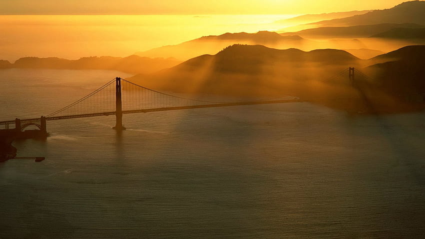 ธรรมชาติ ทะเล ดวงอาทิตย์ รังสี คาน สะพาน ตอนเช้า วอลล์เปเปอร์ HD