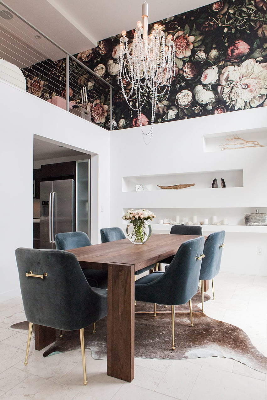 1 dari 7 dalam Modern Glam Goes Bold dengan Floral, Wood Chair wallpaper ponsel HD
