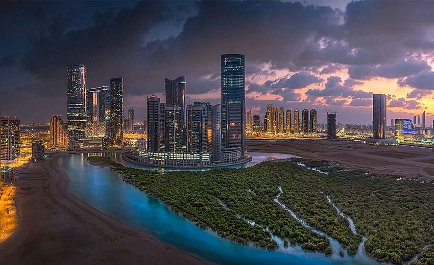 Foto - Abu Dhabi Coast City Skyline - Motyw Tapeta HD