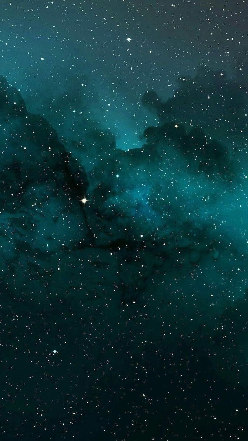 Blue Green Turquoise Black Background Universe Filled With Stars. Cool Galaxy , Cute Galaxy , Galaxy, Turquoise and Black HD phone wallpaper