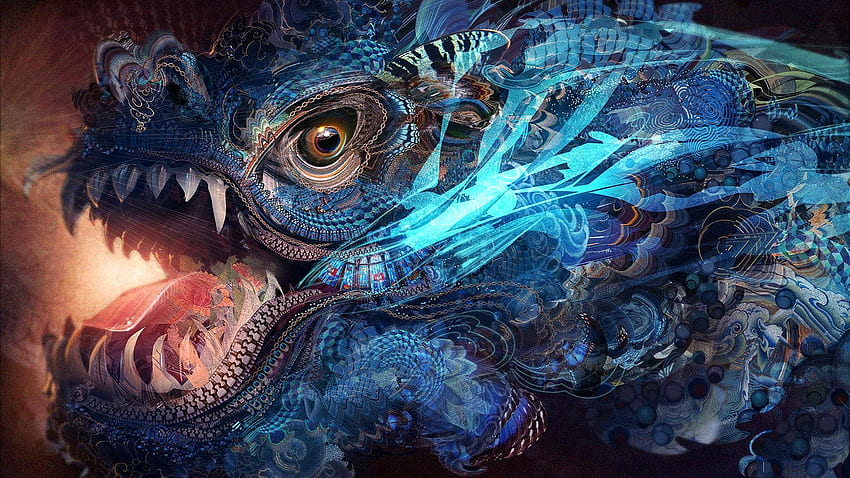 Fantasy Art, Colorful, Texture, Dragon - Android Jones Dragon - , Colorful Dragon HD wallpaper