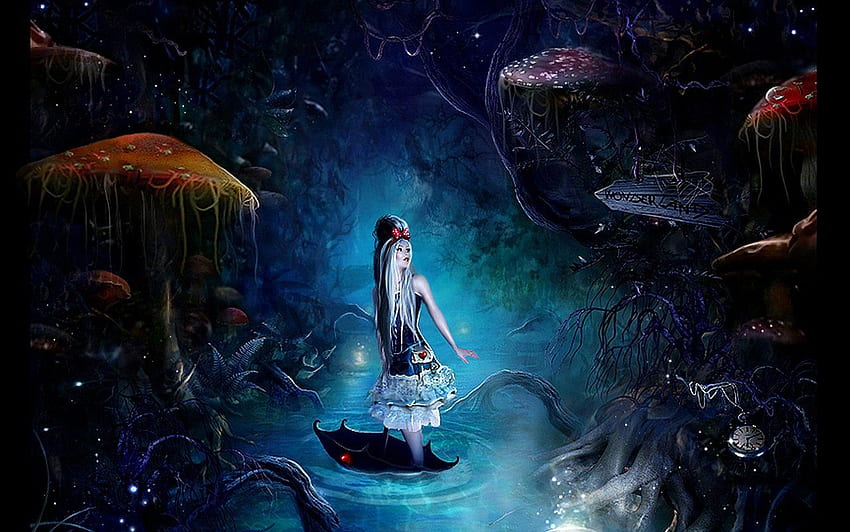 Alice im Wunderland-Computer HD-Hintergrundbild