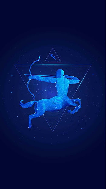Neon fluid astrology sagittarius sign Royalty Free Vector
