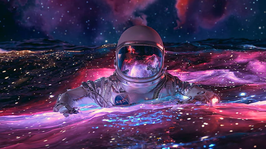 Плаващ в космоса“ – NFT на Foundation HD тапет