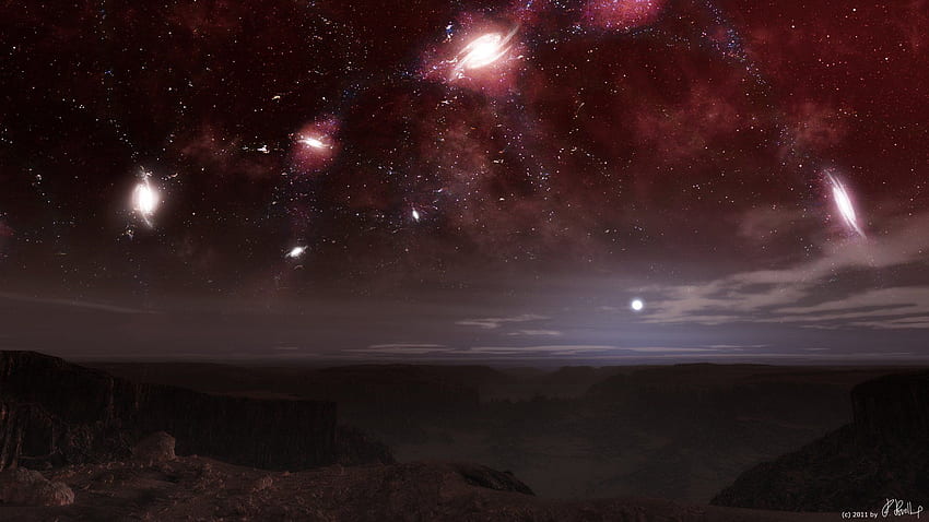 alien planet night sky star galaxy constellation HD wallpaper