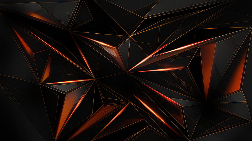 Orange Black, Dark Orange Abstract HD wallpaper