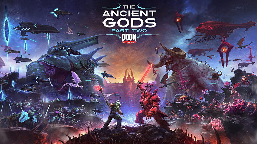 Това е страхотно изящно изкуство за Doom Eternal: The Ancient Gods, Classic Doom HD тапет