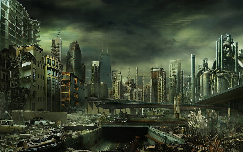 Destroyed City Background, Destruction Anime HD wallpaper