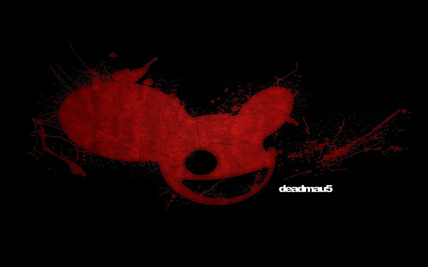 deadmau5, mau5, black, logo, red HD wallpaper