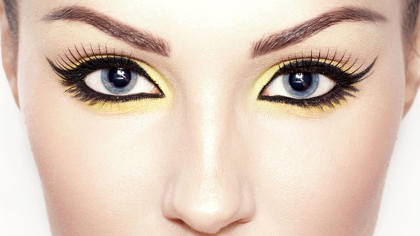 young woman Eyes Eyelash lash Makeup Nose Face, 2560X1440 Makeup HD wallpaper
