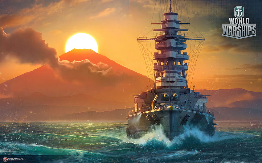 World Of Warship Japanese Mutsu Sun Ships-Spiele HD-Hintergrundbild
