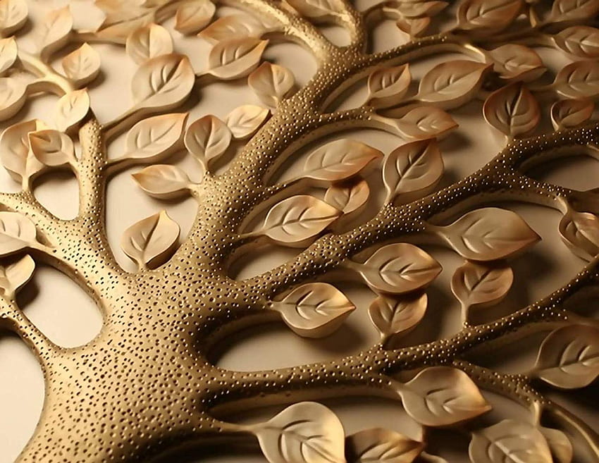 Gulungan Di Dinding 3D untuk Dinding Ruang Tamu. Pohon, Coklat 3D Wallpaper HD
