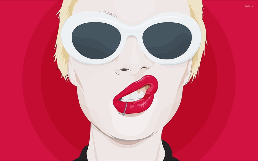 Hipster girl - Digital Art, Hipster Red HD wallpaper