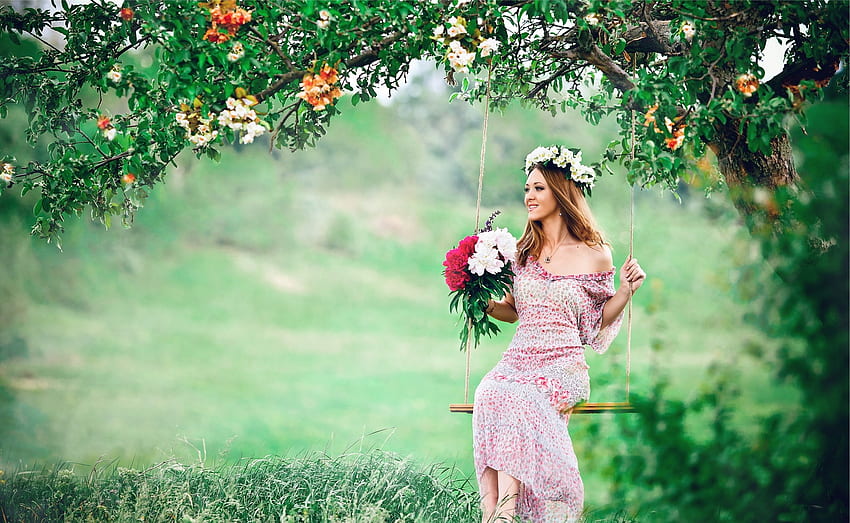 ღ, Nature, Dress, Grass, Tree, Flowers HD wallpaper | Pxfuel