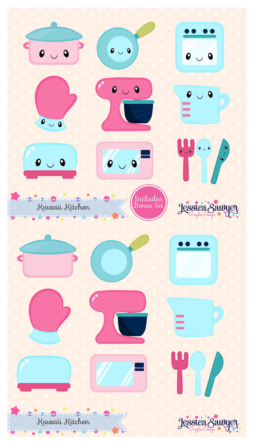 INSTANT Kawaii Kitchen Clipart and Vectors for. Etsy. Kawaii planner, Planner stickers, Printable planner stickers HD phone wallpaper