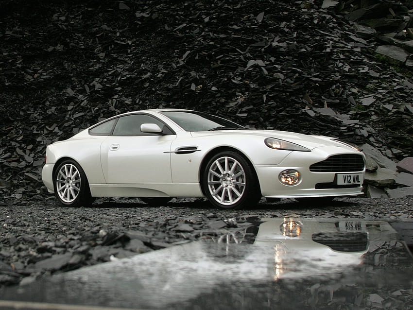 Aston Martin, Cars, Reflection, Side View, 2004, V12, Vanquish HD wallpaper