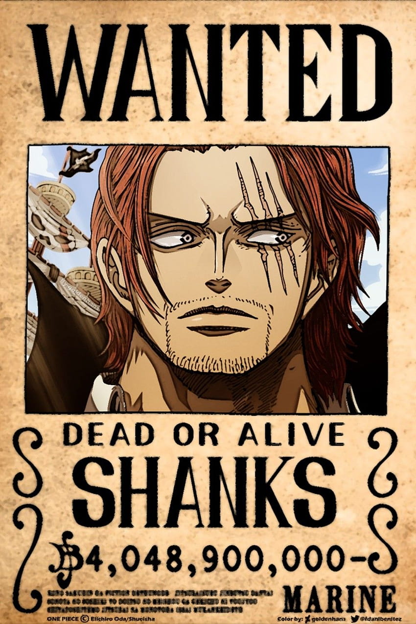 Höchstes Kopfgeld in One Piece – Shanks. One-Piece-Tattoos, One-Piece-Prämien, One-Piece-Zeichnung, Ussop Bounty HD-Handy-Hintergrundbild